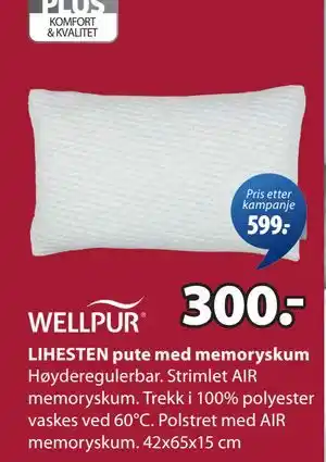 LIHESTEN pute med memoryskum
