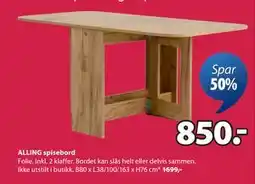 JYSK ALLING spisebord tilbud