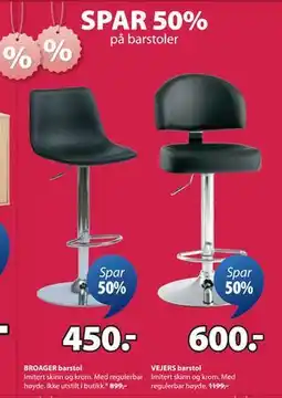 JYSK SPAR 50% på barstoler tilbud