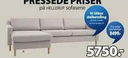 JYSK 3-seters sofa med sjeselong tilbud
