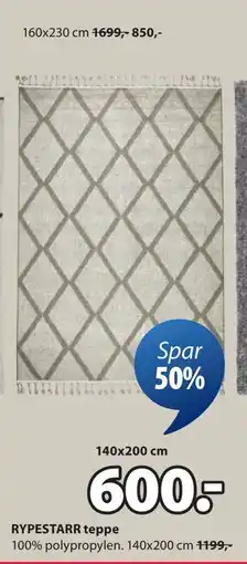 JYSK RYPESTARR teppe tilbud