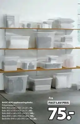 JYSK BASIC BOX oppbevaringsboks tilbud