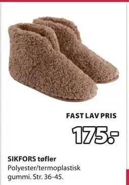 JYSK SIKFORS tøfler tilbud