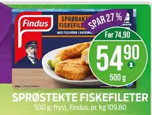 Kiwi SPRØSTEKTE FISKEFILETER tilbud