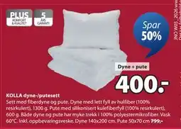 JYSK KOLLA dyne-/putesett tilbud