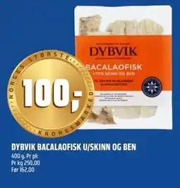 Coop Obs DYBVIK BACALAOFISK U/SKINN OG BEN tilbud