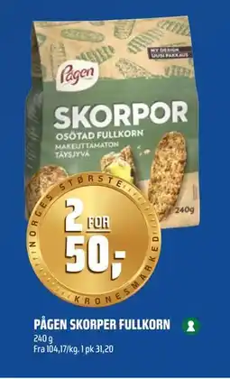 Coop Obs PÅGEN SKORPER FULLKORN tilbud