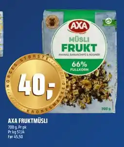 Coop Obs AXA FRUKTMÜSLI tilbud