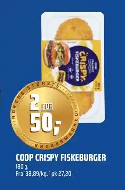 Coop Obs COOP CRISPY FISKEBURGER tilbud