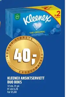 Coop Obs KLEENEX ANSIKTSERVIETT DUO BOKS tilbud