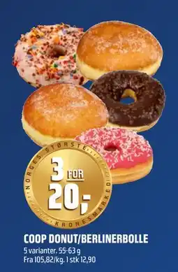 Coop Obs COOP DONUT/BERLINERBOLLE tilbud