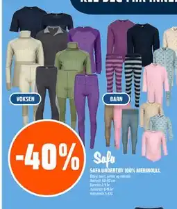 Coop Obs SAFA UNDERTØY 100% MERINOULL tilbud