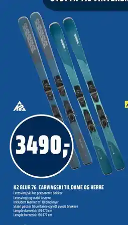 Coop Obs K2 BLUR 76 CARVINGSKI TIL DAME OG HERRE tilbud