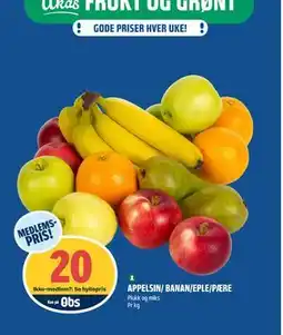 Coop Obs APPELSIN/ BANAN/EPLE/PÆRE, Medlemspris tilbud