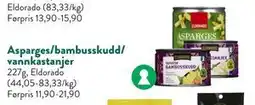 Jacobs Asparges/bambusskudd/ vannkastanjer tilbud