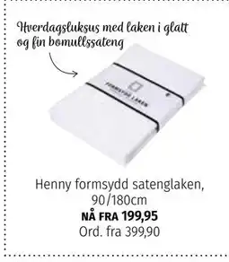 Nille Henny formsydd satenglaken tilbud