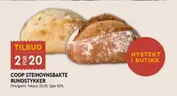 Coop Mega COOP STEINOVNSBAKTE RUNDSTYKKER tilbud