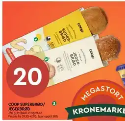 Coop Mega COOP SUPERBRØD/ JEGERBRØD tilbud