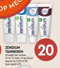 Coop Mega ZENDIUM TANNKREM tilbud