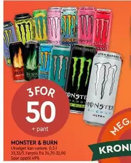 Coop Mega MONSTER & BURN tilbud