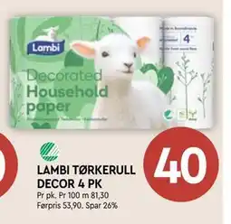 Coop Mega LAMBI TØRKERULL DECOR 4 PK tilbud