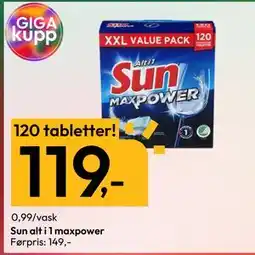 Gigaboks Sun alt i 1 maxpower tilbud