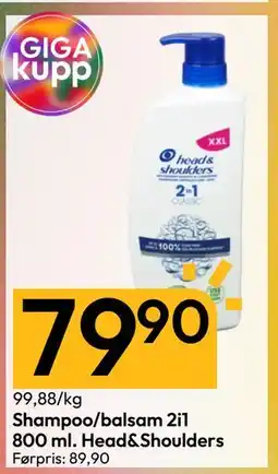 Gigaboks Shampoo/balsam 2i1 800 ml. Head&Shoulders tilbud