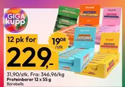 Gigaboks Proteinbarer 12 x 55 g tilbud