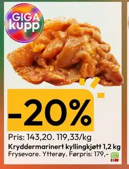 Gigaboks Kryddermarinert kyllingkjøtt 1,2 kg tilbud