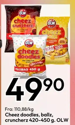 Gigaboks Cheez doodles, ballz, cruncherz 420-450 g. OLW tilbud
