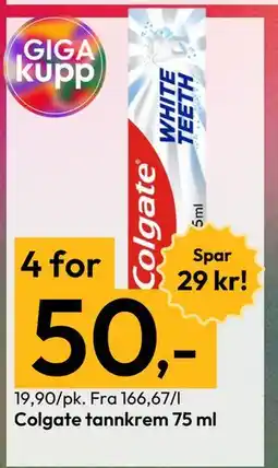 Gigaboks Colgate tannkrem 75 ml tilbud