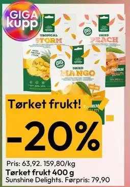 Gigaboks Tørket frukt 400 g tilbud