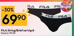 Gigaboks FILA String/Brief sort/grå tilbud