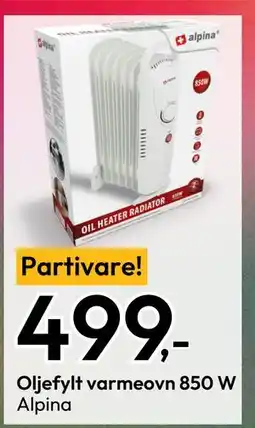 Gigaboks Oljefylt varmeovn 850 W tilbud