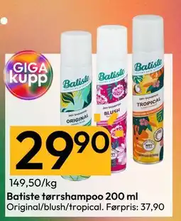 Gigaboks Batiste tørrshampoo 200 ml tilbud