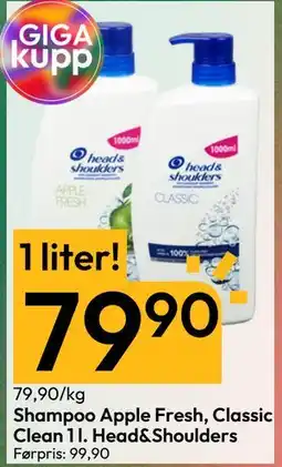 Gigaboks Shampoo Apple Fresh, Classic Clean 1 l. Head&Shoulders tilbud