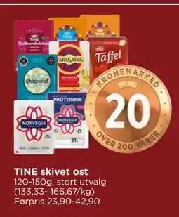Meny TINE skivet ost tilbud