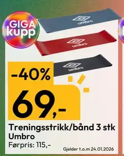 Gigaboks Treningsstrikk/bånd 3 stk tilbud