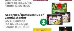 Meny Asparges/bambusskudd/ vannkastanjer tilbud