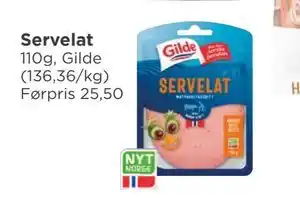 Meny Servelat tilbud
