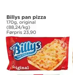 Meny Billys pan pizza tilbud