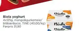 Meny Biola yoghurt tilbud