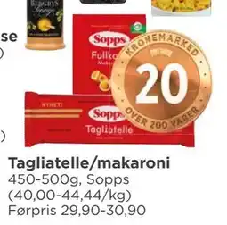 Meny Tagliatelle/makaroni tilbud