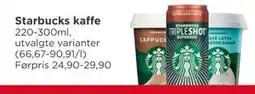 Meny Starbucks kaffe tilbud
