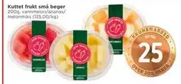 Meny Kuttet frukt små beger tilbud