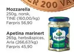 Meny Apetina marinert tilbud
