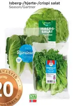 Meny Isberg-/hjerte-/crispi salat tilbud