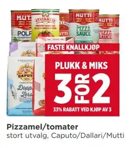 Meny Pizzamel/tomater tilbud