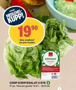 Matkroken COOP HJERTESALAT 2 STK, Medlemspris tilbud