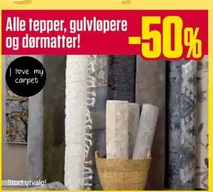 Alle tepper, gulvløpere og dørmatter!